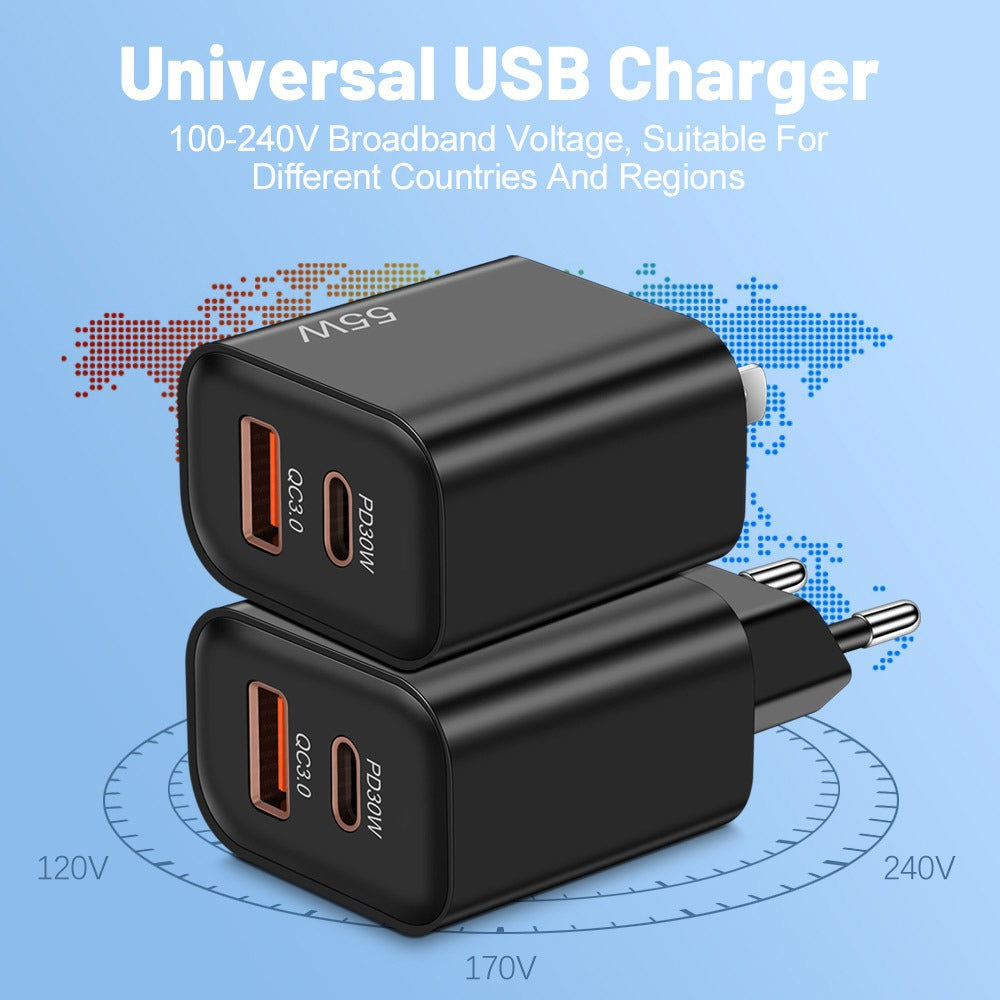 55W supports super fast charging and is fully compatible with USB+PD fast charging for mobile phone charging